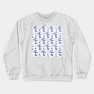 Sitting dog pattern in blue tones Crewneck Sweatshirt